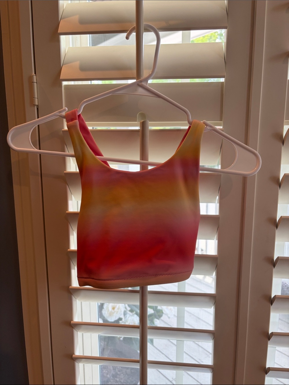 Athleta Girls Ombre Swim Bikini Top in Pink and Yellow
